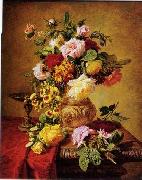 unknow artist Floral, beautiful classical still life of flowers.109 oil painting reproduction